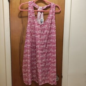 Old Navy Pink and White Patterned Beach Dress Size XL